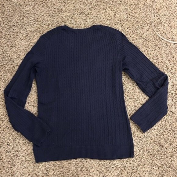 Lilly Pulitzer Cotton Cable V Neck Long Sleeve Sweater - Picture 4 of 7